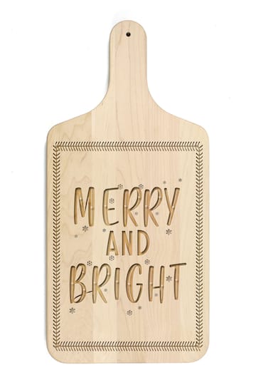 17" Merry & Bright Maple Paddle Cutting Board